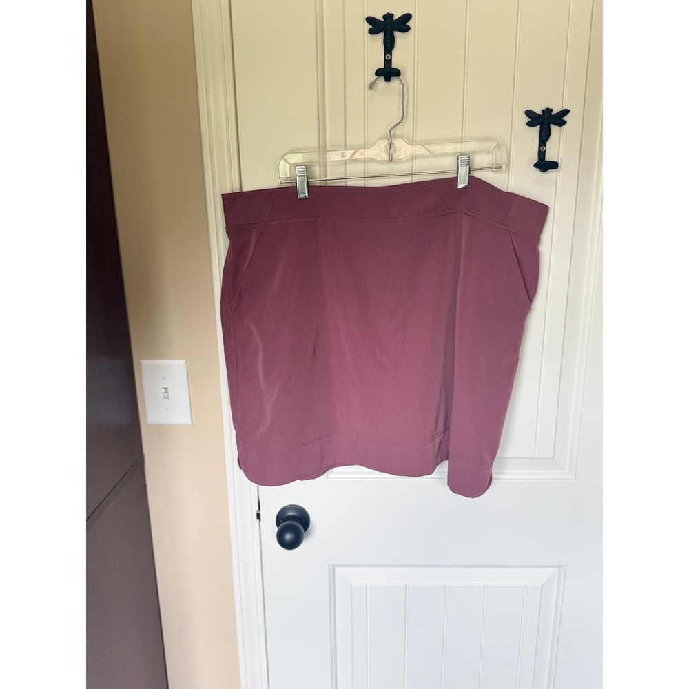 32 Degrees Cool Womens XXL Mauve Plum Active Skort Ribbed Waist Pockets T218960